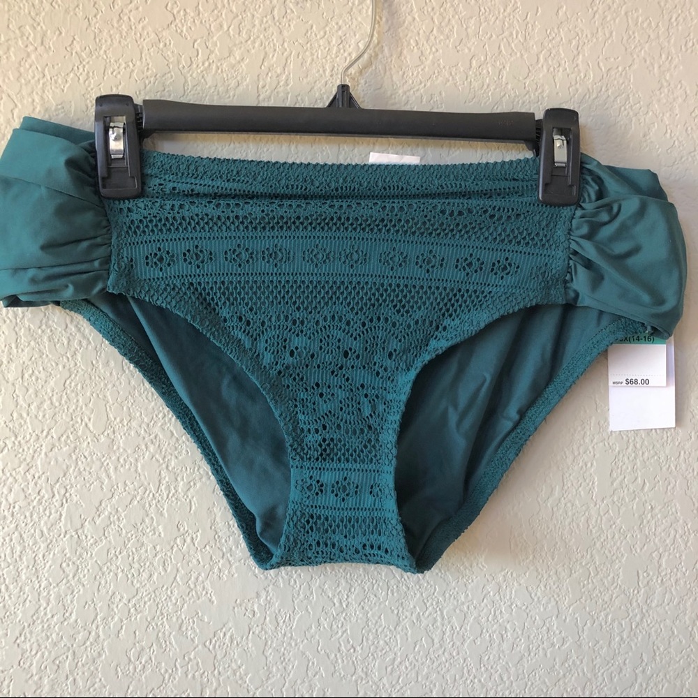 NWT Becca Crochet Tab Side Bikini Swim Bottoms 0X - Picture 2 of 3